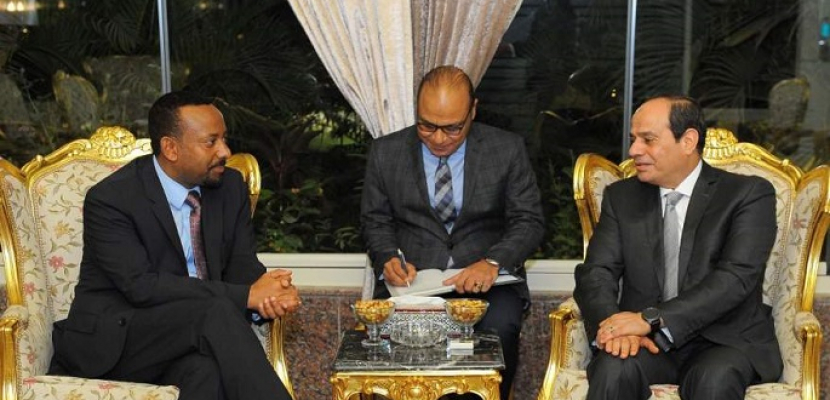   السيسي يلتقى رئيس وزراء أثيوبيا فى قصر الاتحادية