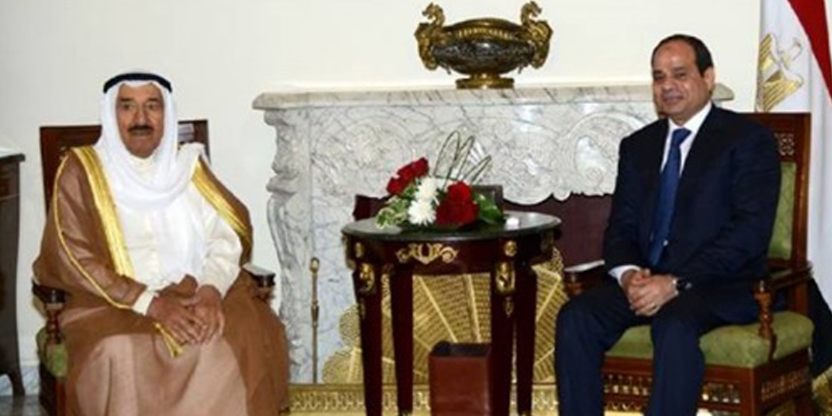   الرئيس السيسى والشيخ صباح الأحمد الجابر يتبادلان التهنئة بالعيد