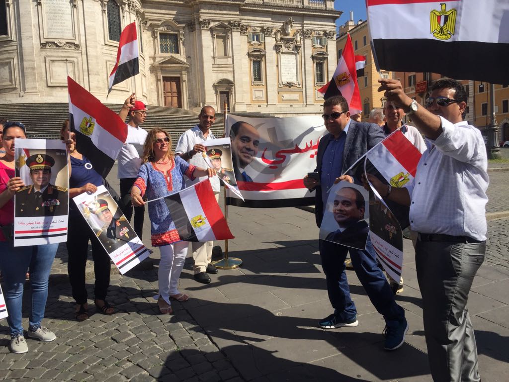   شاهد|| فرحة الشعب المصرى فى روما بذكرى «ثورة 30 يونيو»