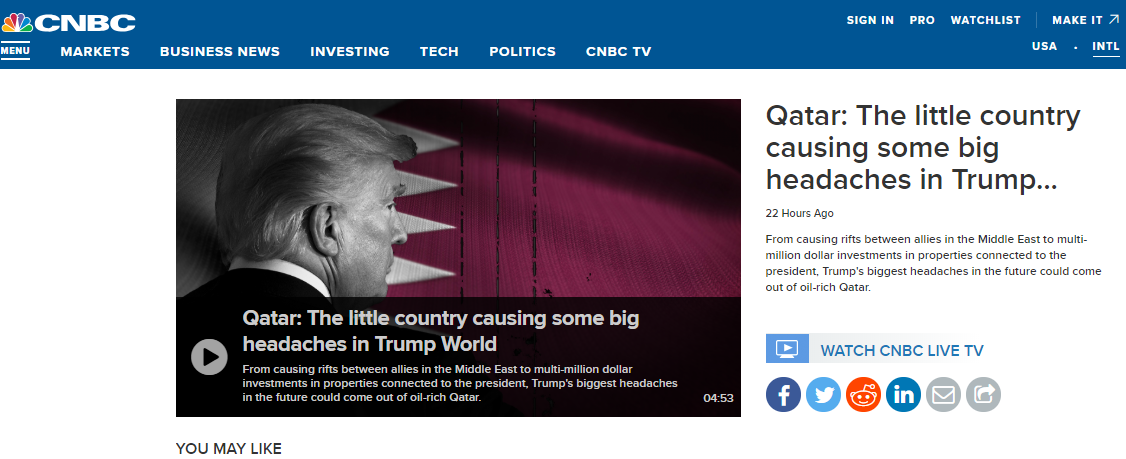  «سي إن بي سي» الأمريكية: قطر اشترت شقة من ترامب بـ (6.5) مليون دولار.. وما خفى....