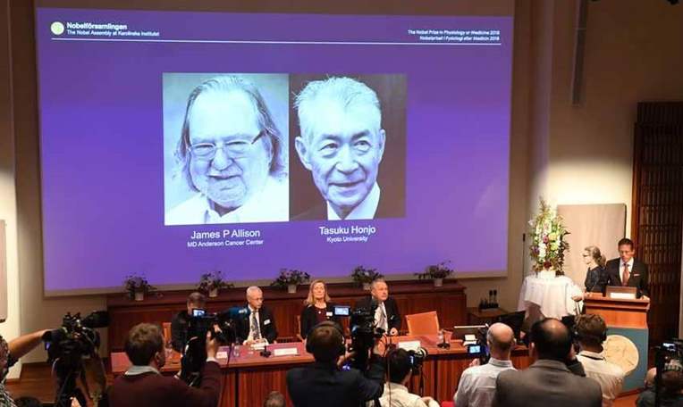   الأمريكي جيمس أليسون والياباني تاسوكو هونجو يفوزان بجائزة نوبل للطب