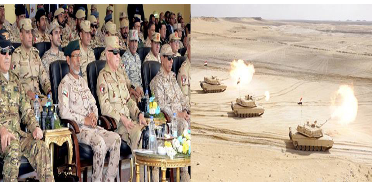   رئيس الأركان وقادة عسكريون عرب يشهدون المرحلة الرئيسية لـ «درع العرب 1»