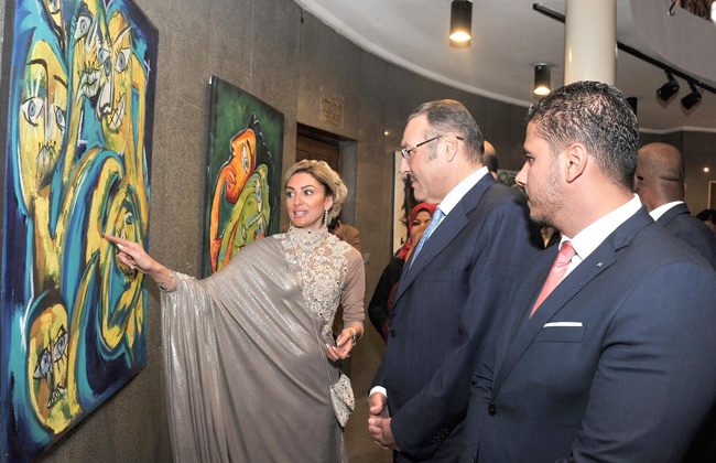   السفير نقلي يحضر افتتاح معرض الفنانة التشكيلية السعودية غدير حافظ بالأوبرا المصرية