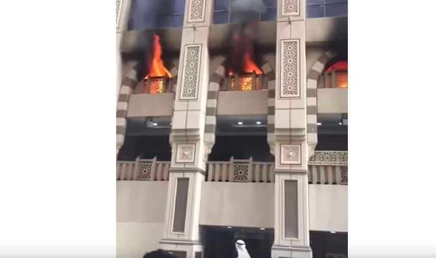  شاهد|| نشوب حريق في أحد أبراج مكة