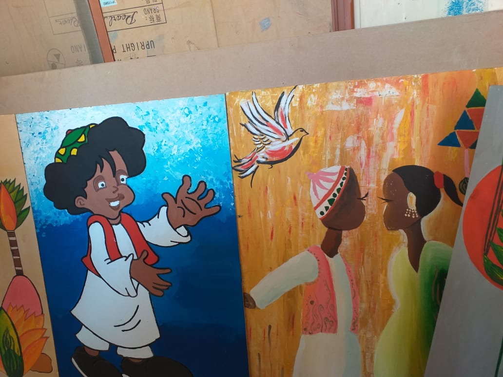   جداريات ولوحات فنية تزين أسوان خلال منتدي الشباب العربي الأفريقي