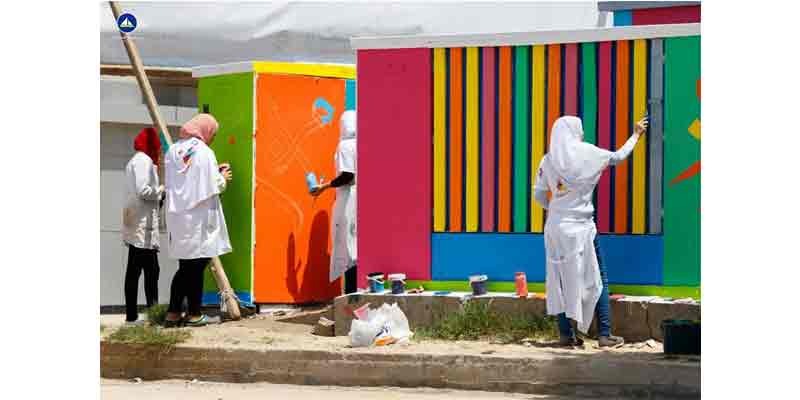   تنفيذ فعاليات مشروع المدن الملونة بميدان الساعة بمدينة دمياط
