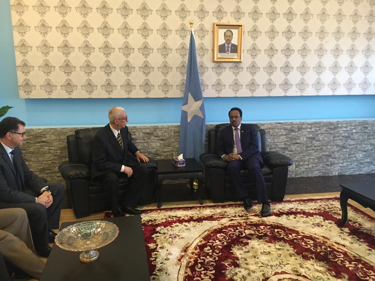   نائب وزير الخارجية للشئون الأفريقية يلتقي الرئيس الصومالي في مستهل زيارته إلى مقديشيو