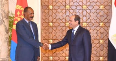   على صفحة المتحدث الرسمى شاهد : استقبال الرئيس السيسى لرئيس أرتريا أسياسى أفرقى.. والمباحاثات الرسمية بين الرئيسين