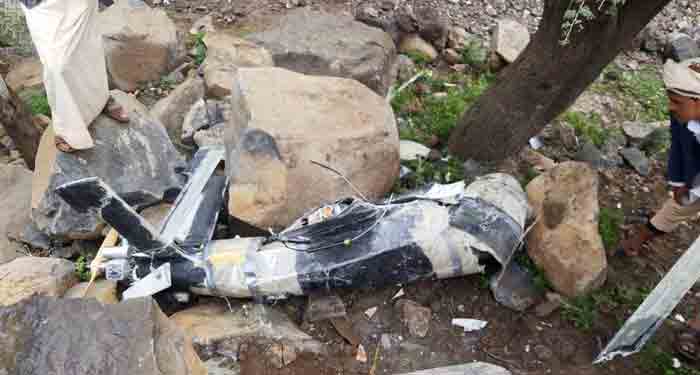    إطلاق مليشيا الحوثي طائرة مفخخة من صنعاء وسقوطها على المدنيين 