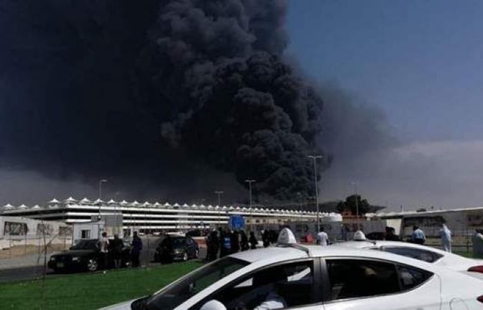   شاهد|| حريق هائل يوقف الرحلات بمحطة قطار الحرمين في جدة