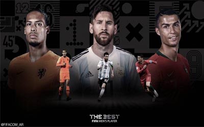   رسميا: «فيفا» يعلن ترشيح رونالدو وميسي وفان دايك لجائزة أحسن لاعب فى العالم