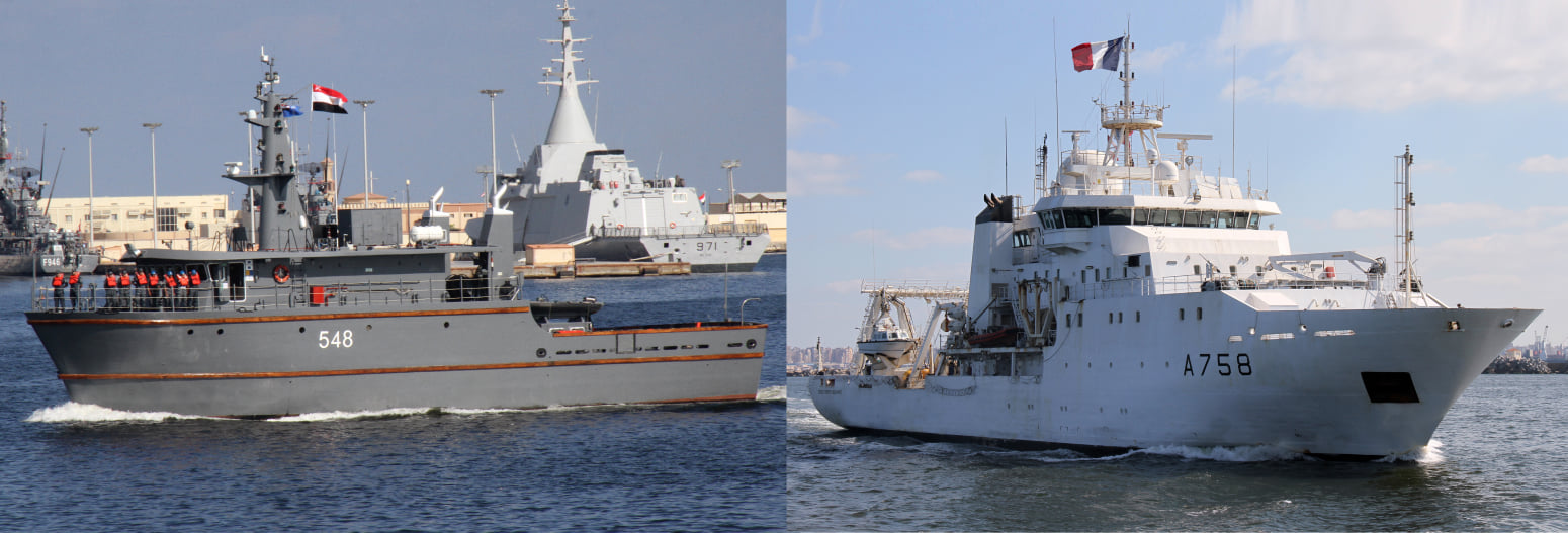   البحرية المصرية والفرنسية تنفذان تدريباً بحرياً عابراً بالبحر المتوسط