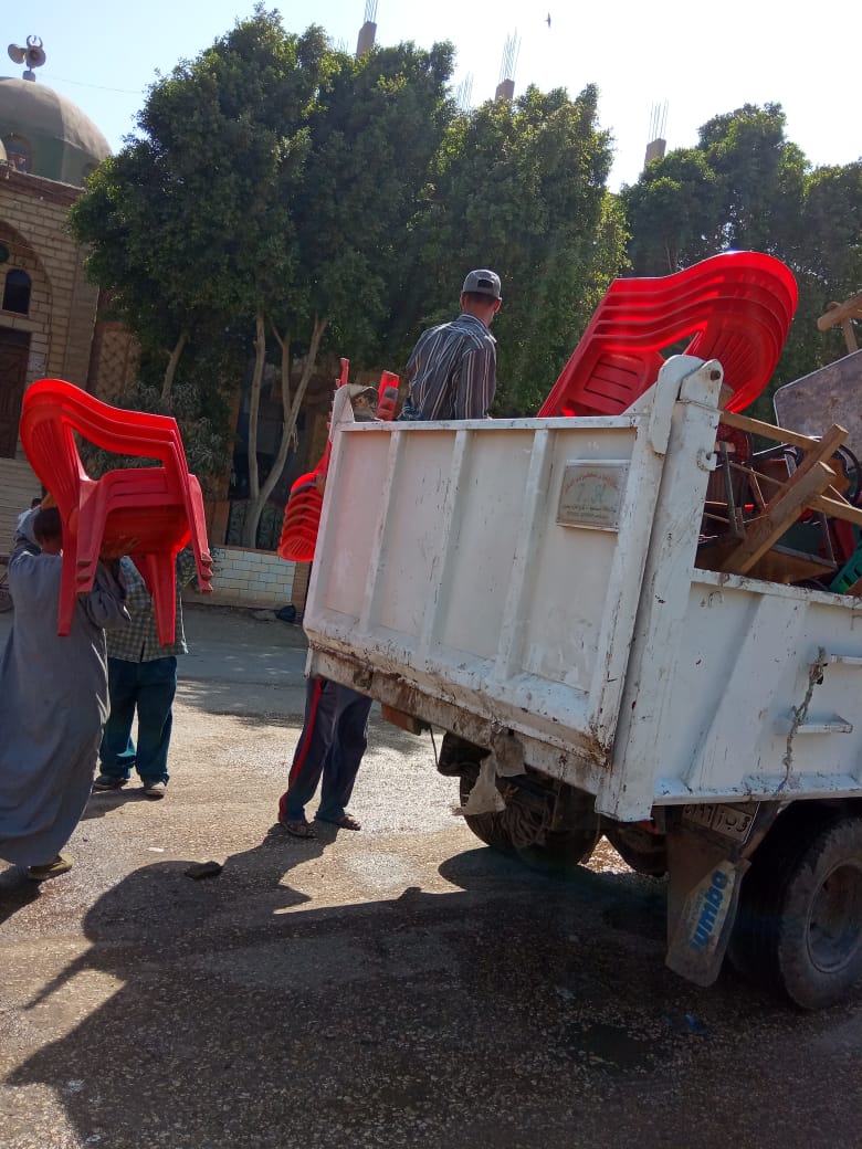   إزالة  530 حالة إشغال متنوعة من شوارع مدينة ناصر ببني سويف