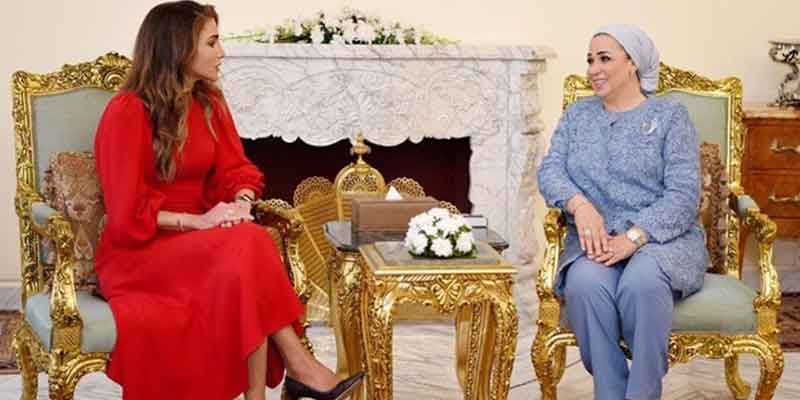   صور|| السيدة انتصار السيسى تنشر صور استقبالها لملكة الأردن رانيا العبدالله