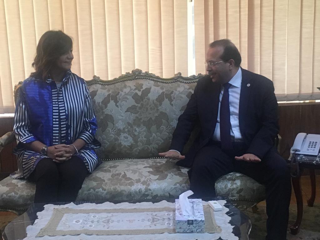   وزيرة الهجرة تصل جامعة طنطا لإطلاق مبادرة «جامعتك لها حق عليك»