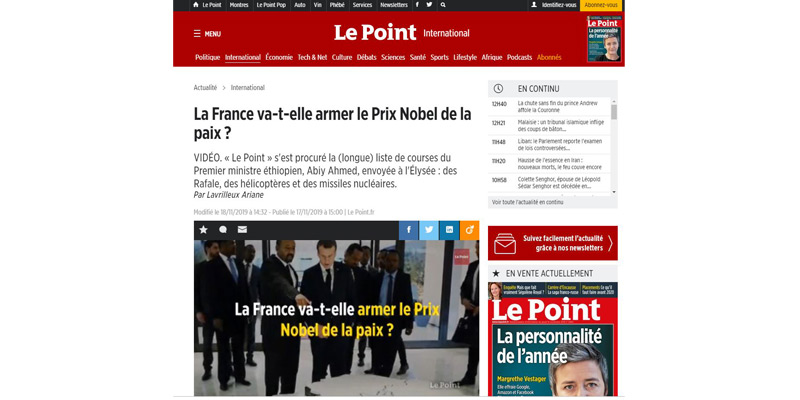   مجلة فرنسية تكشف بمستندات رسمية: فرنسا رفضت تزويد أثيوبيا بمقاتلات رافال ومروحيات وصواريخ تحمل رؤوس نووية
