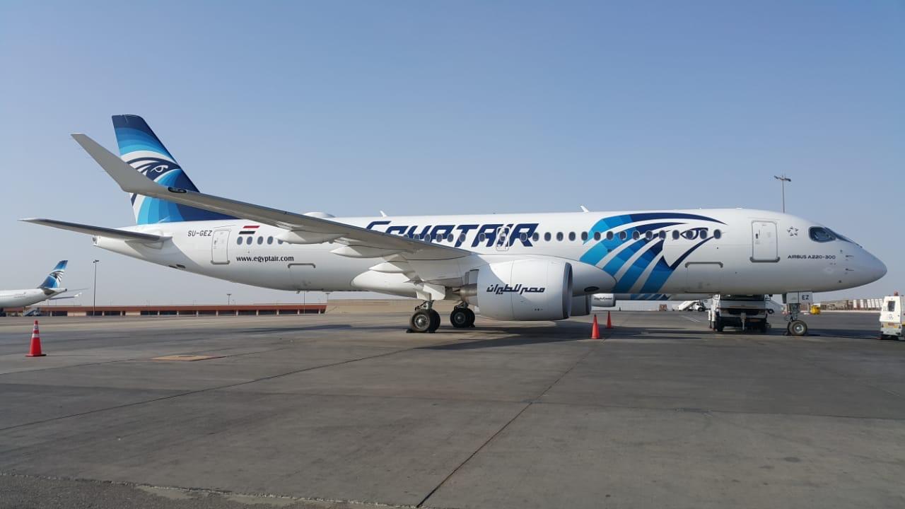   انضمام الطائرة الخامسة الجديدة من طراز الايرباص A220-300 لأسطول مصر للطيران