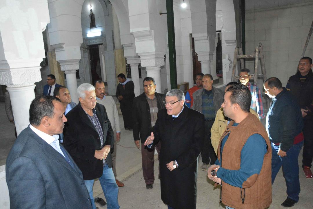   محافظ المنيا يتابع أعمال تطوير وصيانة مسجد الفولي