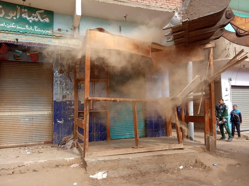   إزالة 550 حالة إشغالات من شوارع مدينة ناصر شمال بني سويف