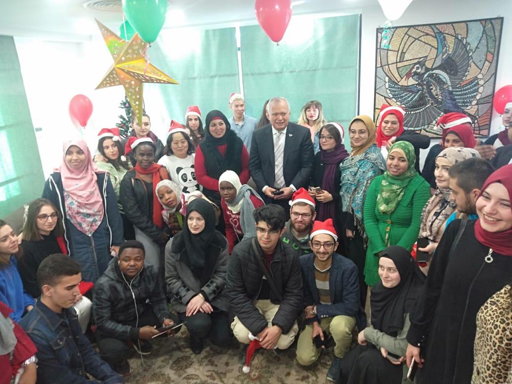   احتفالية العام الميلادي الجديد للطلاب الوافدين الدارسين في المركز الثقافي المصري لتعليم اللغة العربية