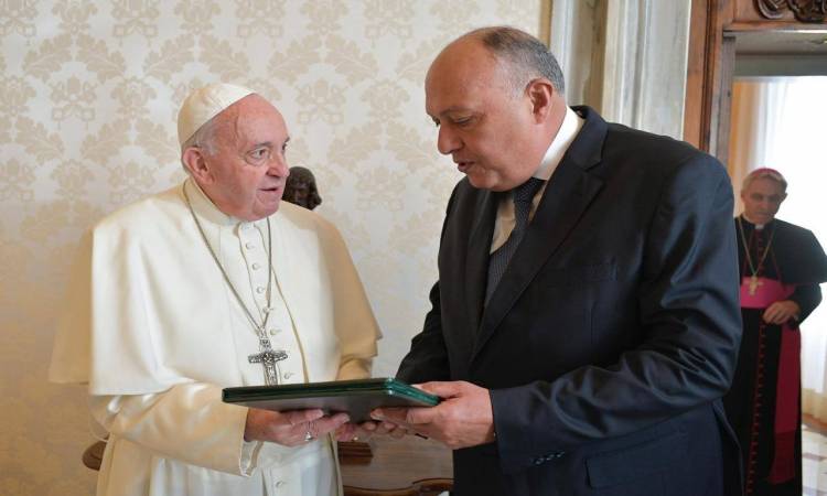   وزير الخارجية يسلم بابا الفاتيكان رسالة من الرئيس السيسى