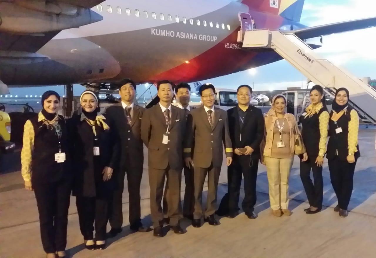   مصرللطيران للخدمات الأرضية تحتفل بإستقبال أول رحلة لشركة Asiana الكورية بمطار القاهرة