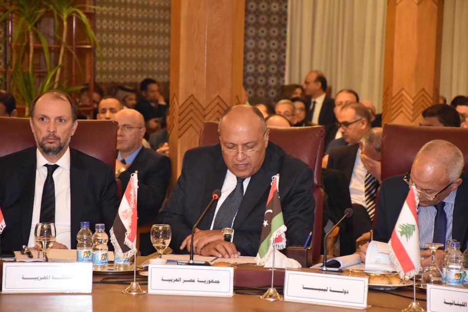   وزير الخارجية وزير الخارجية يلقي كلمة خلال الدورة غير العادية لمجلس جامعة الدول العربية