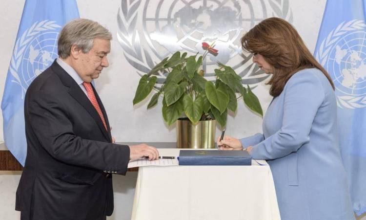   غادة والى تؤدى حلف اليمين لتولى مهام منصبها الجديد بالأمم المتحدة وتلتقي بـ«جوتيريش»