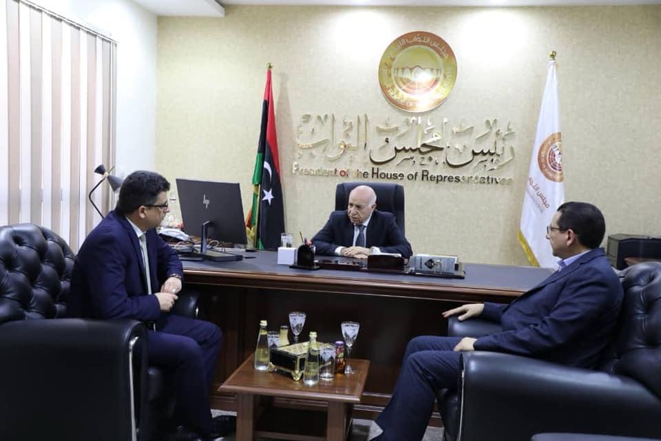   رئيس مجلس النواب الليبي يستقبل رئيس ووكيل ديوان المحاسبة