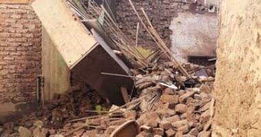   انهيار منزل من طابقين بنجع حمادى نتيجة سوء الأحوال الجوية