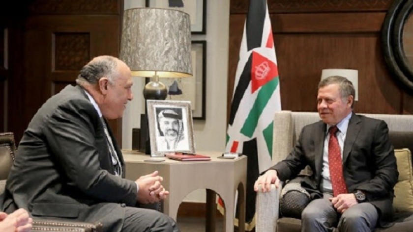   العاهل الأردني يستقبل وزير الخارجية سامح شكري خلال زيارته إلى العاصمة الأردنية عمّان