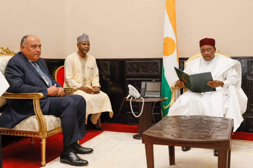   وزير الخارجية يسلم رسالة الرئيس  السيسي لرئيس النيجر