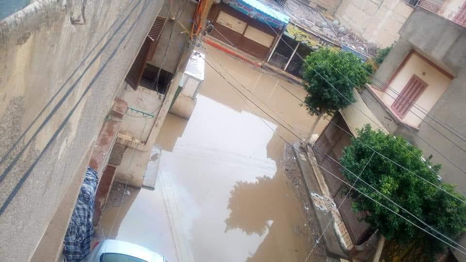   انتشار تجمعات مياة الأمطار في شوارع قري ومدن بني سويف