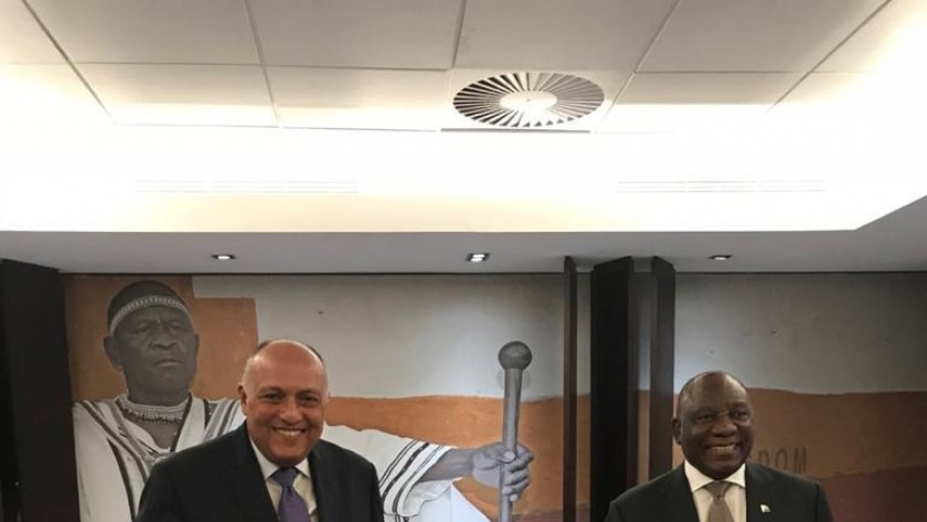   وزير الخارجية يسلم رئيس جنوب أفريقيا رسالة من الرئيس السيسي عن سد النهضة