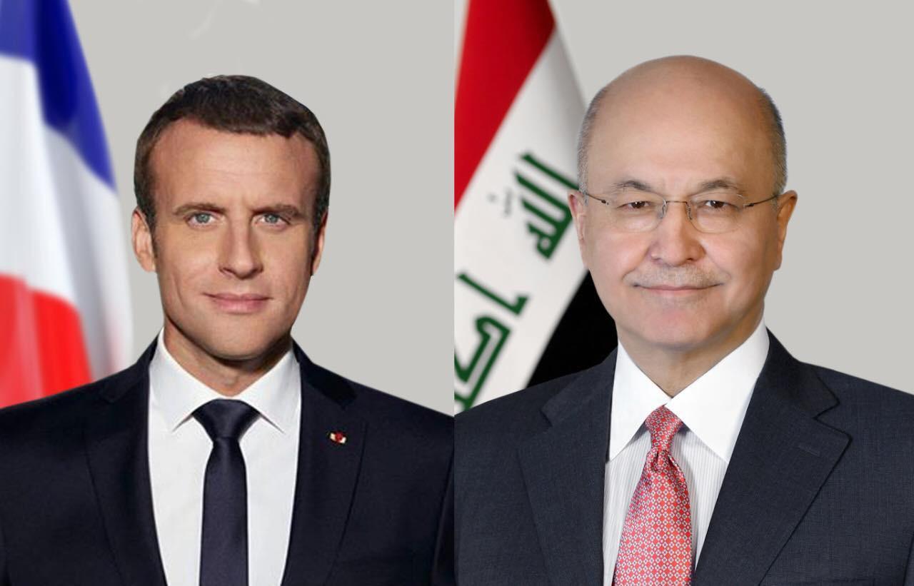 رئيس العراق يتلقى اتصالاً هاتفياً من الرئيس الفرنسي
