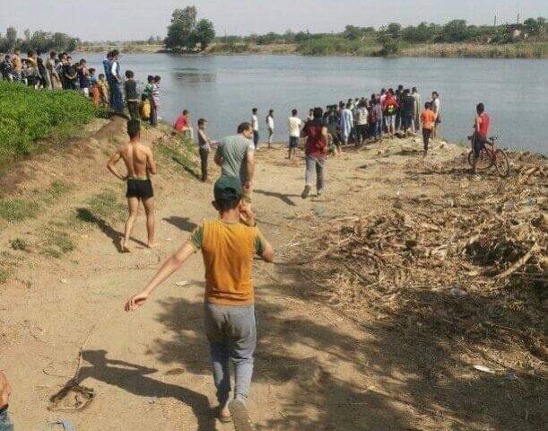   مصرع 3  أشقاء غرقا في مياة نهر النيل ببني سويف