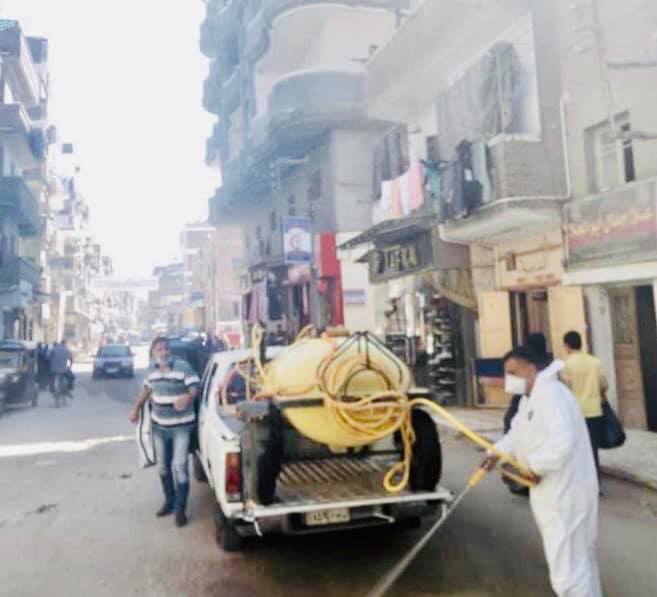   صور|| حملات رش وتعقيم الشوارع  فى كفر الشيخ