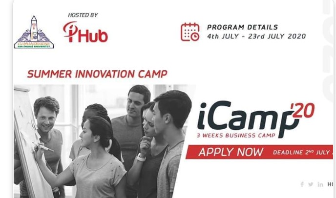   المعسكر الصيفيى لمركز الابتكار وريادة الأعمال IHub بجامعة عين شمس iCamp2020