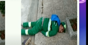   حقيقة سقوط عامل نظافة بالشارع بعد إصابته بكورونا