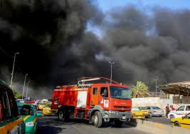   حريق هائل فى مطار المثنى ببغداد