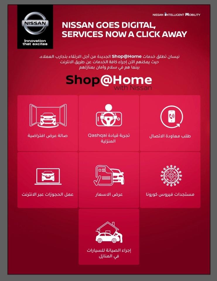   نيسان تطلق خدماتShop@Home الجديدة للتسوق من عبر الانترنت