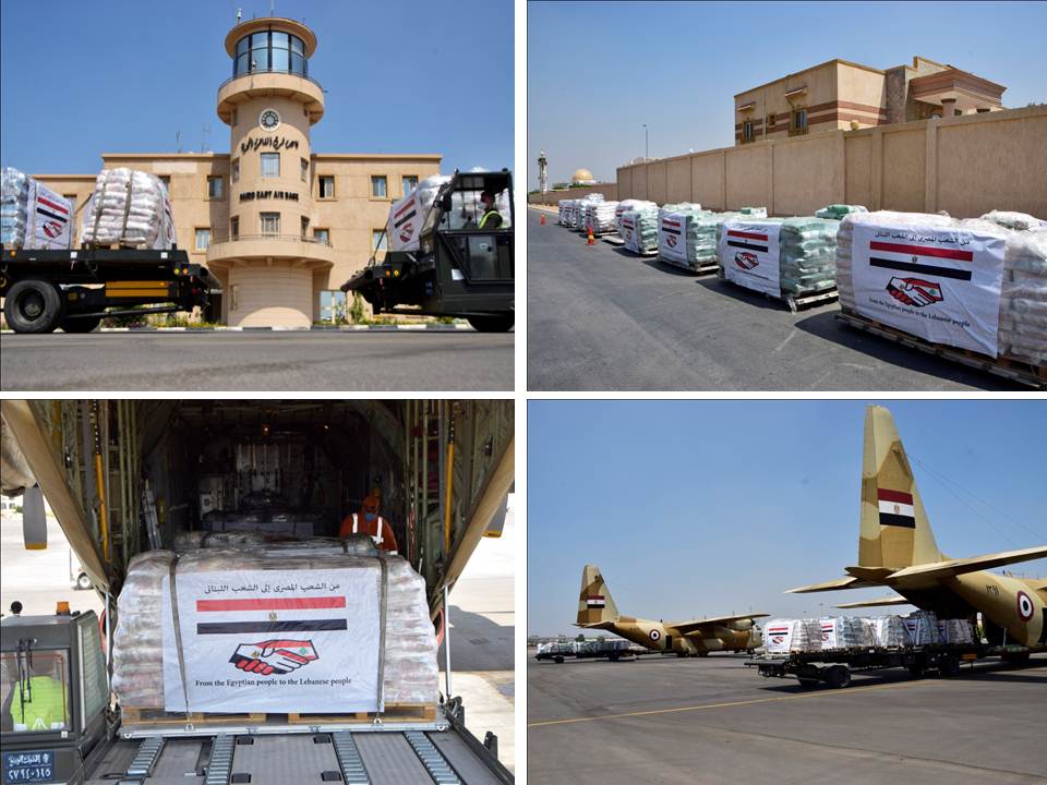   مصر تواصل تكثيف رحلات الجسر الجوي لإرسال المساعدات العاجلة إلى لبنان