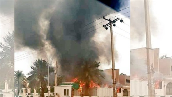   اندلاع حريق ضخم يضرب سفارة السعودية في السودان (فيديو)
