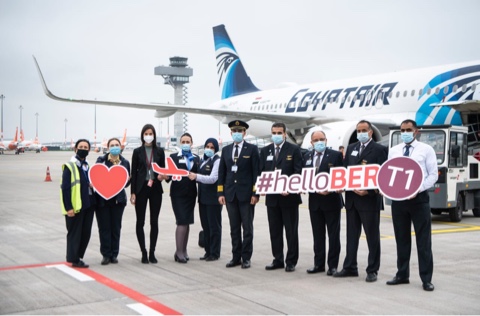   وصول أولى رحلات مصر للطيران إلى مطار برلين الجديد (BER)