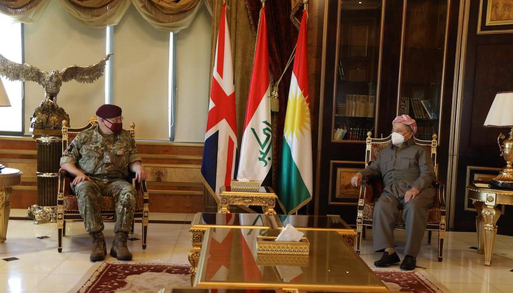   مسؤول عسكري بريطاني يؤكد لبارزاني استمرار دعم بلاده لكردستان