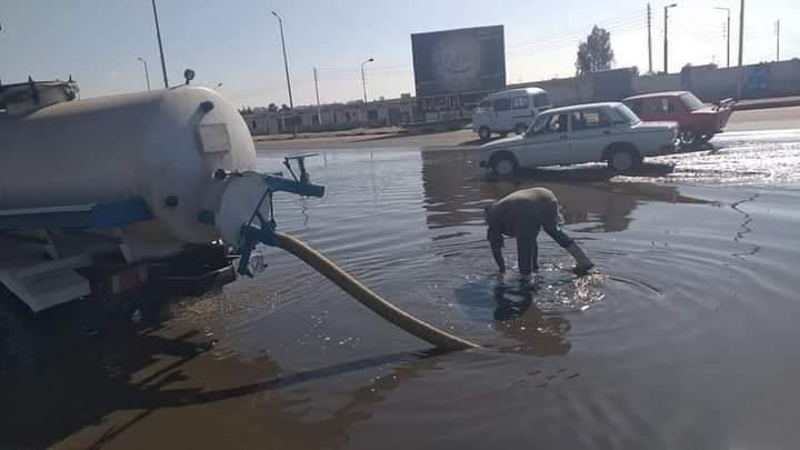   تكثيف أعمال شفط مياه الأمطار بمدينة الإسماعيلية