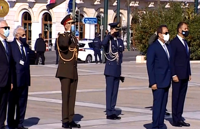   استقبال رسمي للرئيس السيسى بالقصر الجمهورى باليونان