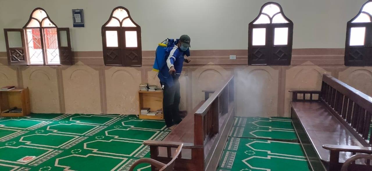   حملات تعقيم وتطهير المساجد اليوم قبل وبعد آداء الصلاة