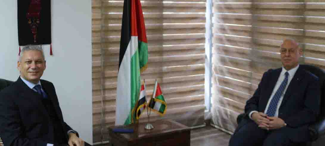   السفير دياب اللوح يستقبل مندوب مصر بالجامعة العربية