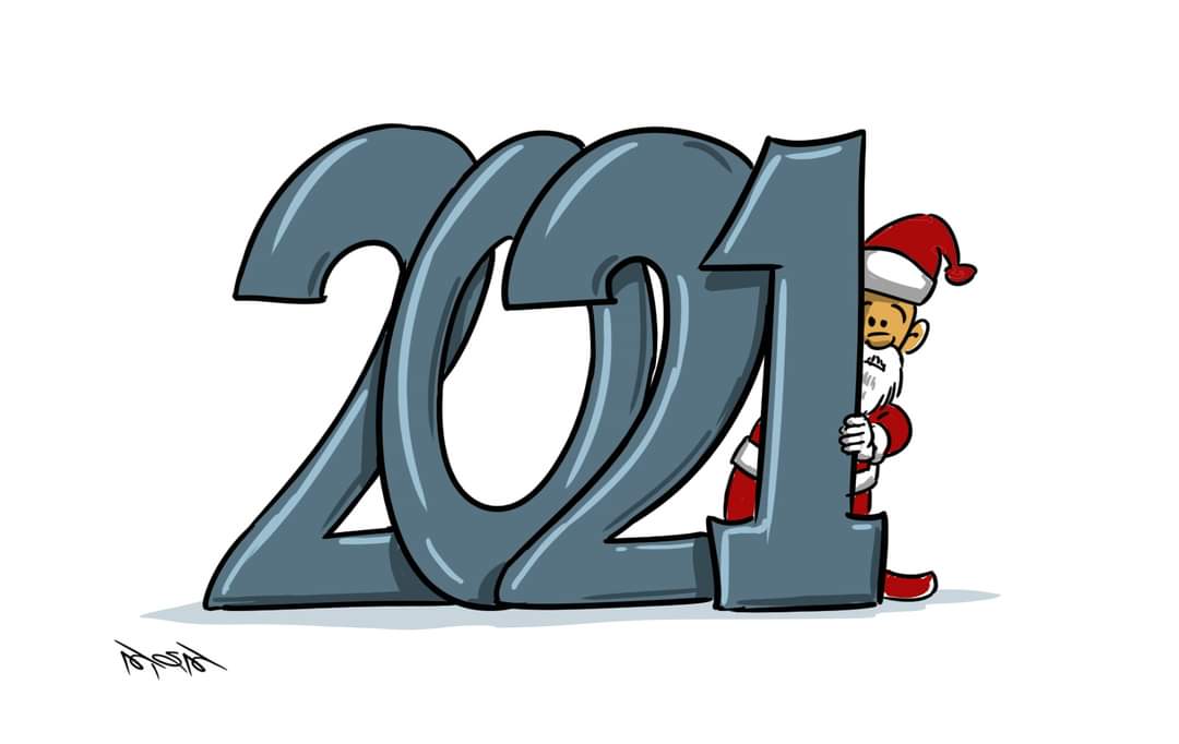 بالكاريكاتير نودع 2020 ونستقبل 2021